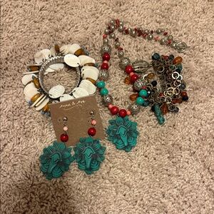 Anna & Ava Turquoise and Red Earrings